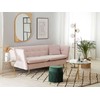 Beliani Trivietė sofa FREDERICA veliūrinė rožinė