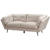 Beliani Trivietė sofa LENVIK, veliūras, smėlio spalva