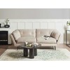 Beliani Trivietė sofa LENVIK, veliūras, smėlio spalva