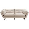 Beliani Trivietė sofa LENVIK, veliūras, smėlio spalva