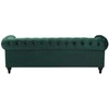 Beliani CHESTERFIELD trijų vietų veliūrinė sofa, smaragdo žalios spalvos