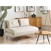 Beliani Dvivietė išskleidžiama sofa VESTFOLD šviesiai smėlio spalvos
