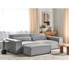 Beliani Trivietė modulinė sofa HELLNAR su otomana, pilka