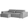 Beliani Trivietė modulinė sofa HELLNAR su otomana, pilka
