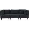 Beliani Trivietė modulinė sofa UNSTAD juoda