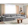 Beliani Trivietė modulinė sofa HELLNAR, pilka
