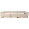 Beliani Trijų vietų modulinė sofa ARDAL smėlio spalvos