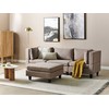 Beliani Modulinė 3 vietų sofa UNSTAD, ruda su pufu