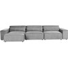 Beliani MODULINĖ 3 vietų sofa HELLNAR pilka su pufas