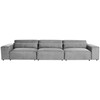 Beliani MODULINĖ 3 vietų sofa HELLNAR pilka su pufas