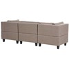 Beliani Modulinė 3 vietų sofa UNSTAD, ruda su pufu