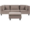 Beliani Modulinė 3 vietų sofa UNSTAD, ruda su pufu