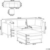 Beliani 3 vietų modulinė sofa EVJA su pufu, tamsiai mėlynas veliūras