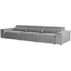Beliani MODULINĖ 3 vietų sofa HELLNAR pilka su pufas