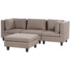 Beliani Modulinė 3 vietų sofa UNSTAD, ruda su pufu