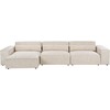 Beliani Trijų vietų modulinė sofa HELLNAR su pufu, veliūrinė, šviesiai smėlinė