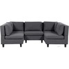 Beliani U formos modulinė sofa 5 asmenims UNSTAD tamsiai pilka