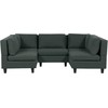 Beliani Penkių vietų modulinė sofa U formos UNSTAD tamsiai žalia