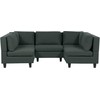 Beliani Penkių vietų modulinė sofa U formos UNSTAD tamsiai žalia