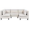 Beliani U formos modulinė sofa 5 asmenims UNSTAD šviesiai smėlio spalvos