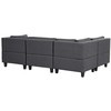 Beliani Modulinė U formos sofa 5 asmenims UNSTAD tamsiai pilka su otomane