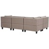 Beliani U formos modulinė sofa 5 asmenims UNSTAD ruda su pufu