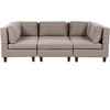 Beliani U formos modulinė sofa 5 asmenims UNSTAD ruda su pufu