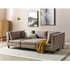 Beliani U formos modulinė sofa 5 asmenims UNSTAD ruda su pufu