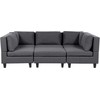 Beliani Modulinė U formos sofa 5 asmenims UNSTAD tamsiai pilka su otomane