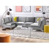 Beliani Modulinė U formos sofa 6 asmenims EVJA pilko veliūro