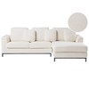 Beliani 4 vietų kampinė sofa OSLO Boucle balta kairinė