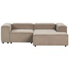 Beliani Modulinė 3 vietų kairinė sofa ARDAL šviesiai ruda su otomanu iš velveto