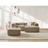 Beliani Modulinė 3 vietų kairinė sofa ARDAL šviesiai ruda su otomanu iš velveto