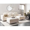 Beliani 5 vietų kampinė sofa OSLO Boucle balta su pufu, kairinė