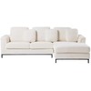 Beliani 5 vietų kampinė sofa OSLO Boucle balta su pufu, kairinė