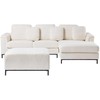 Beliani 5 vietų kampinė sofa OSLO Boucle balta su pufu, kairinė