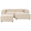 Beliani Modulinė 3 vietų kampinė sofa ARDAL kairinė, smėlio spalvos su otomane