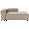 Beliani Modulinė 3 vietų kairinė sofa ARDAL šviesiai ruda su otomanu iš velveto