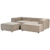 Beliani Modulinė 3 vietų kairinė sofa ARDAL šviesiai ruda su otomanu iš velveto