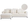 Beliani 4 vietų kampinė sofa OSLO, balta, dešininė, boucle audinys