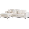 Beliani 4 vietų kampinė sofa OSLO, balta, dešininė, boucle audinys
