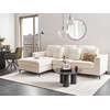 Beliani 4 vietų kampinė sofa OSLO, balta, dešininė, boucle audinys