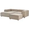 Beliani Trijų vietų modulinė kampinė sofa ARDAL dešininė, šviesiai ruda, velvetas su otomanu