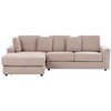 Beliani 4 vietų kampinė sofa KOHLO smėlio ir pilkos spalvos su pufas dešininė