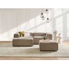 Beliani Trijų vietų modulinė kampinė sofa ARDAL dešininė, šviesiai ruda, velvetas su otomanu