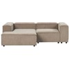 Beliani Trijų vietų modulinė kampinė sofa ARDAL dešininė, šviesiai ruda, velvetas su otomanu
