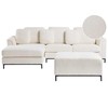 Beliani 5 vietų kampinė sofa OSLO, balta, bouclé audinys, su atrama kojoms, dešininė
