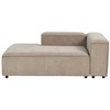 Beliani Trijų vietų modulinė kampinė sofa ARDAL dešininė, šviesiai ruda, velvetas su otomanu