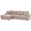 Beliani 4 vietų kampinė sofa KOHLO smėlio ir pilkos spalvos su pufas dešininė