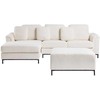 Beliani 5 vietų kampinė sofa OSLO, balta, bouclé audinys, su atrama kojoms, dešininė